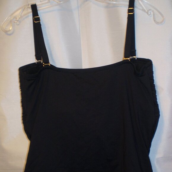 LA BLANCA BLACK UNDERWIRE TANKINI TOP SZ 36DD CUP/SZ12/14 OVERALL - Picture 2 of 3